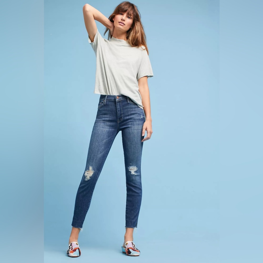 MOTHER The Vamp Fray High-Rise Skinny Jeans Size 25